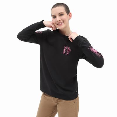 Women's Vans Nature & Soul Long Sleeve T Shirts Black | USA50378