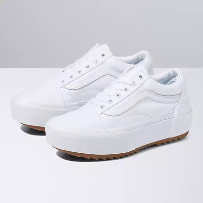 Women's Vans Old Skool Stacked Sneakers White | USA53726