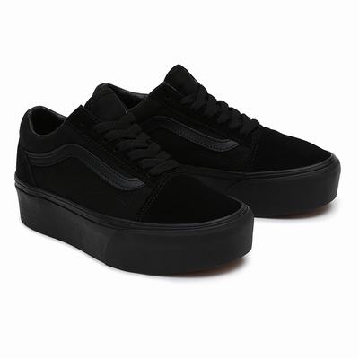 Women's Vans Old Skool Stackform Sneakers Black | USA87436