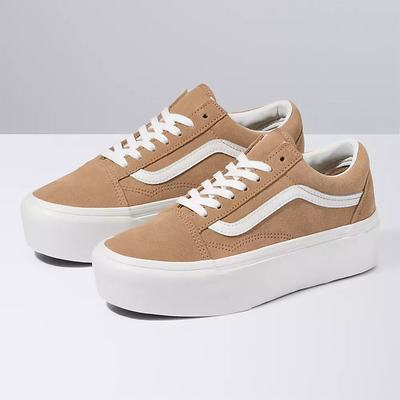 Women's Vans Old Skool Stackform Sneakers Brown / White | USA94813