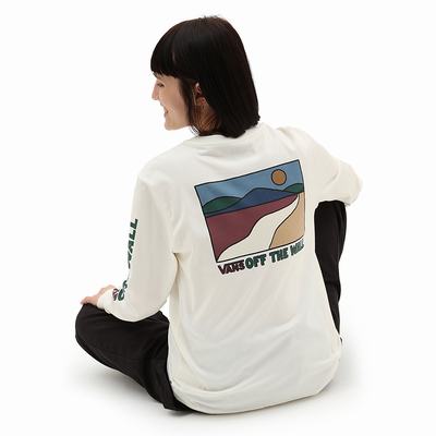 Women's Vans Outdoor Club Sun Trail T Shirts White | USA04169