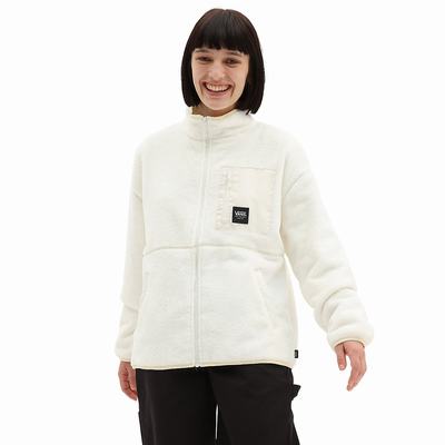 Women's Vans Outdoor Club Waverly Mock Zip Sweatshirts White | USA65398