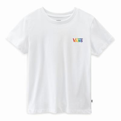 Women's Vans PRIDE Crew T Shirts White | USA01587