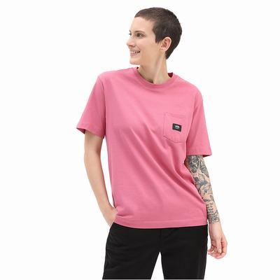 Women's Vans Patched up Pocket T Shirts Pink | USA68409