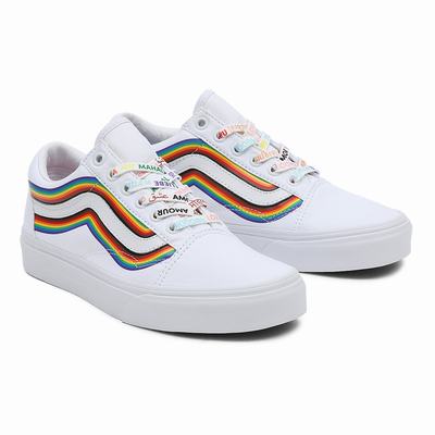 Women's Vans Pride Old Skool Sneakers White | USA69718