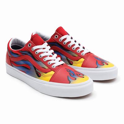 Women's Vans Racer Old Skool Sneakers Red | USA76542