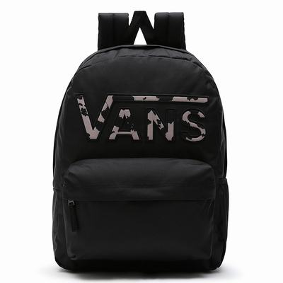 Women's Vans Realm Flying V Backpacks Black | USA86713