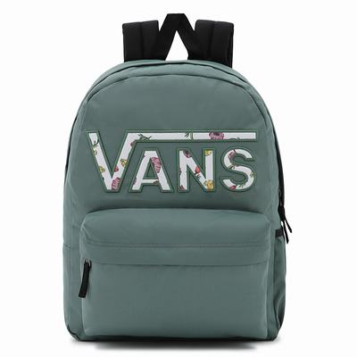 Women's Vans Realm Flying V Backpacks Green | USA23695