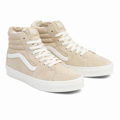 Women's Vans Sk8-Hi Sneakers Beige | USA30719