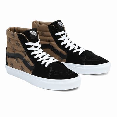 Women's Vans Sk8-Hi Sneakers Black / Brown | USA47158