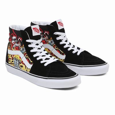 Women's Vans Sk8-Hi Sneakers Black | USA82495