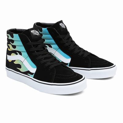 Women's Vans Sk8-Hi Sneakers Blue / Black | USA54370