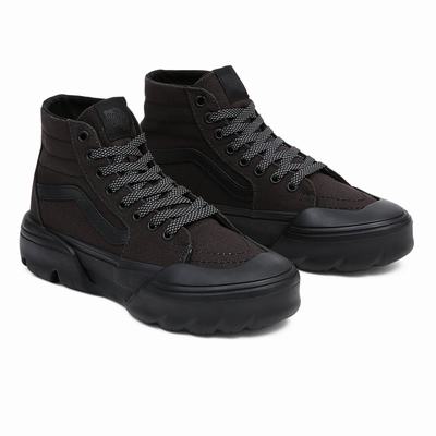 Women's Vans Sk8-Hi Tapered Modular Sneakers Black | USA56741