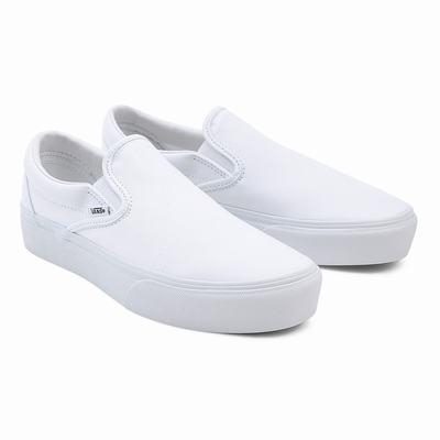 Women's Vans Slip-On Platform Slip On Shoes White | USA53496