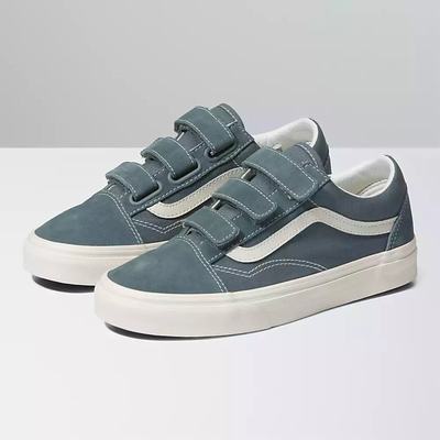 Women's Vans Suede Canvas Old Skool V Sneakers Blue | USA91405