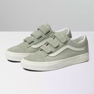 Women's Vans Suede Canvas Old Skool V Sneakers Green | USA95372