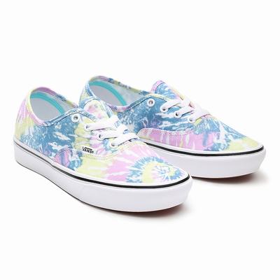 Women's Vans Tie Dye ComfyCush Authentic Sneakers Multicolor | USA57193