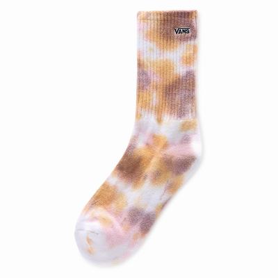 Women's Vans Tie Dyed Crew 6.5-10 (1 pair) Socks Yellow | USA81250