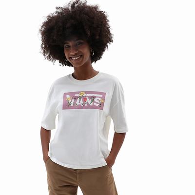 Women's Vans Tussy Boxy T Shirts White | USA23645