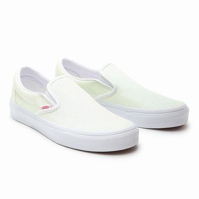 Women's Vans UV Glitter Classic Slip On Shoes White | USA81306