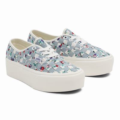 Women's Vans Woven Authentic Stackform Sneakers Blue | USA02185