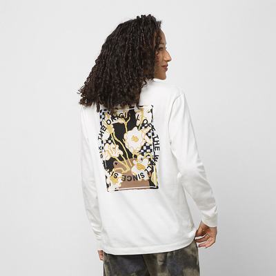 Women's Vans Wrapped Boyfriend Long Sleeve T Shirts White | USA39260