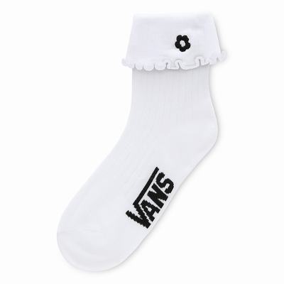 Women's Vans X Sandy Liang Ruffle US 6.5-10 (1 pair) Socks White | USA64170