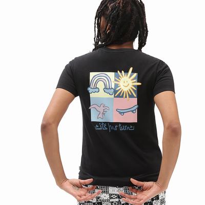 Women's Vans X Skateistan T Shirts Black | USA35791